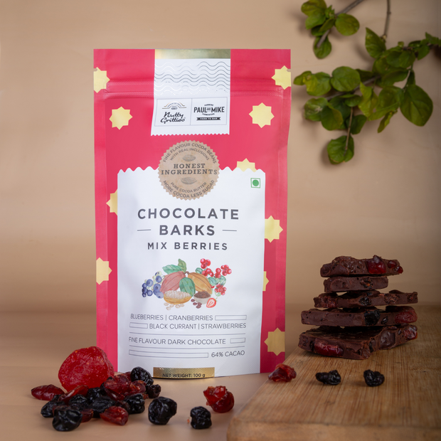 Nutty Gritties X Paul And Mike Chocolate Barks Mix Berries