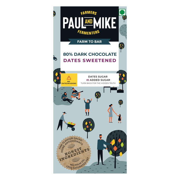 80% Dark Chocolate Dates Sweetened