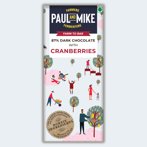 87% Dark Cranberries Chocolate | Vegan Friendly