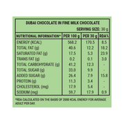 Dubai Chocolate (Kunafa Pistachio Chocolate) nutri