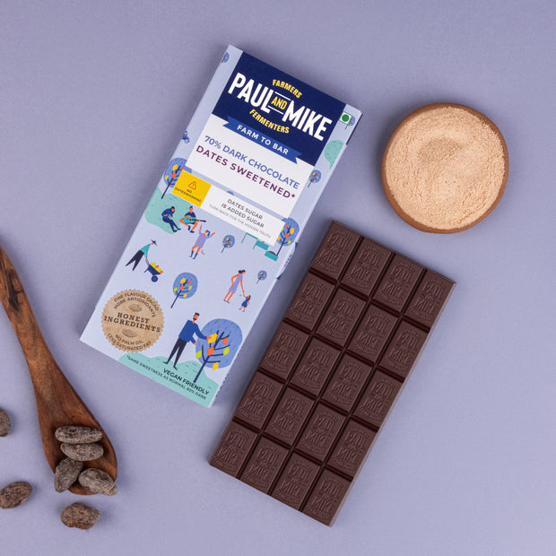 70% Dark Chocolate Dates Sweetened | Heavy Metals Tested