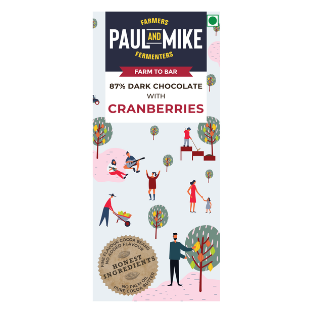 87% Dark Cranberries Chocolate | Vegan Friendly