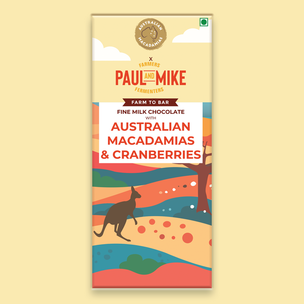 Fine Milk Chocolate with Australian Macadamias and Cranberry