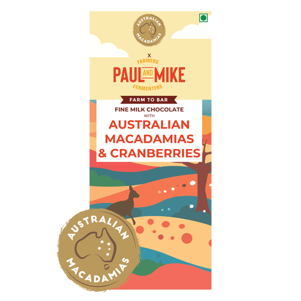 Fine Milk Chocolate with Australian Macadamias and Cranberry