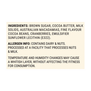 Fine Milk Chocolate with Australian Macadamias and Cranberry