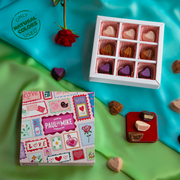 Chocolate Gift Box- Assortment Of Nine Bonbon Hearts XOXO