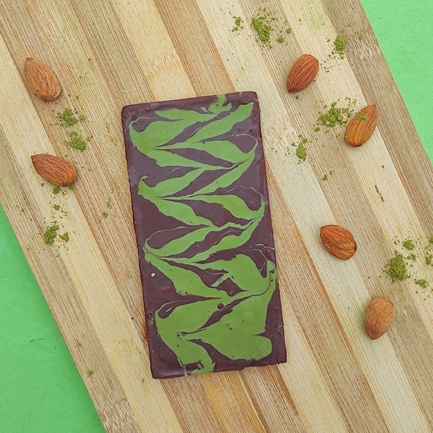 Tea Trunk Matcha Swirl with Almonds Chocolate