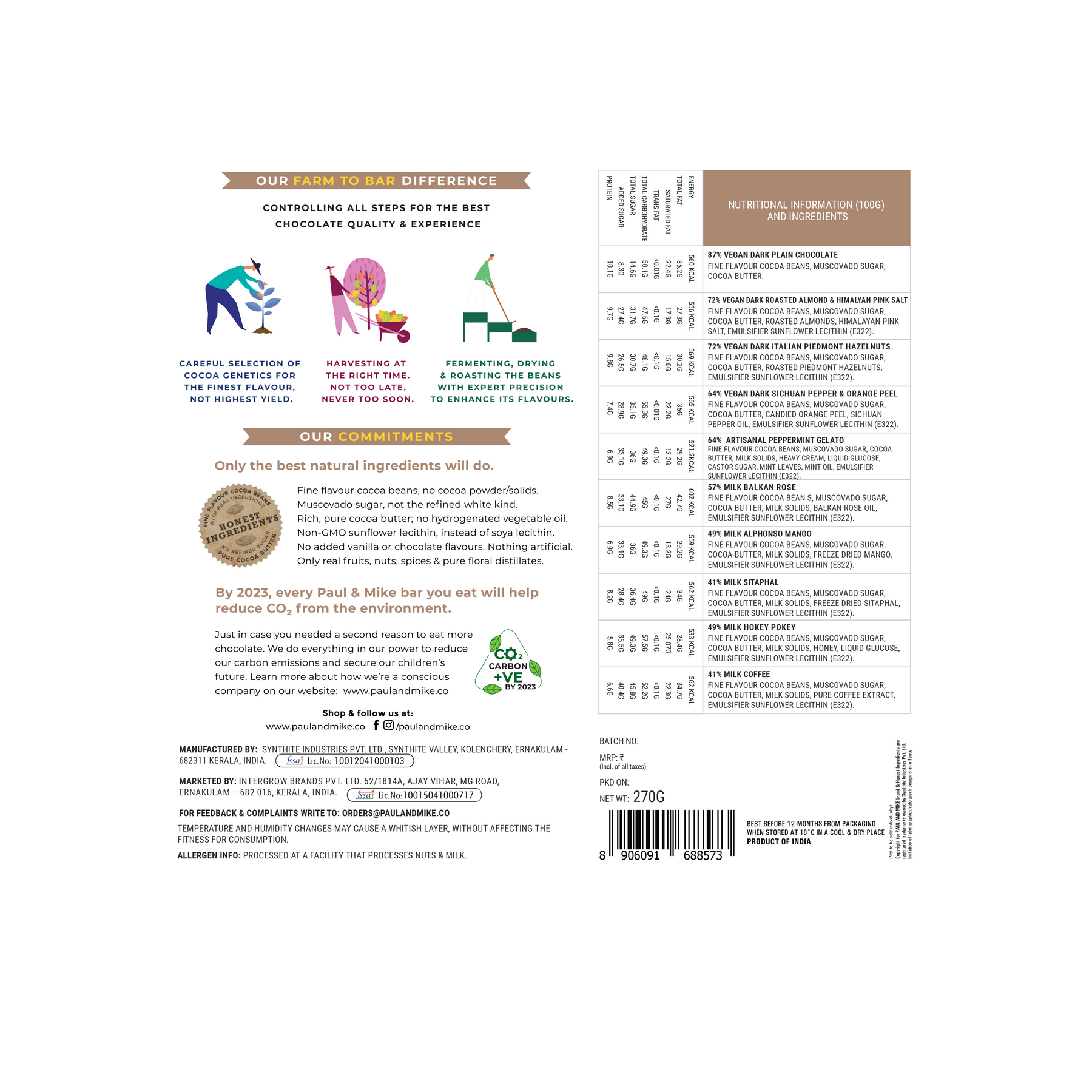 Chocolate Gift Box Pack Of Ten 27g Bars Best gifting option for all